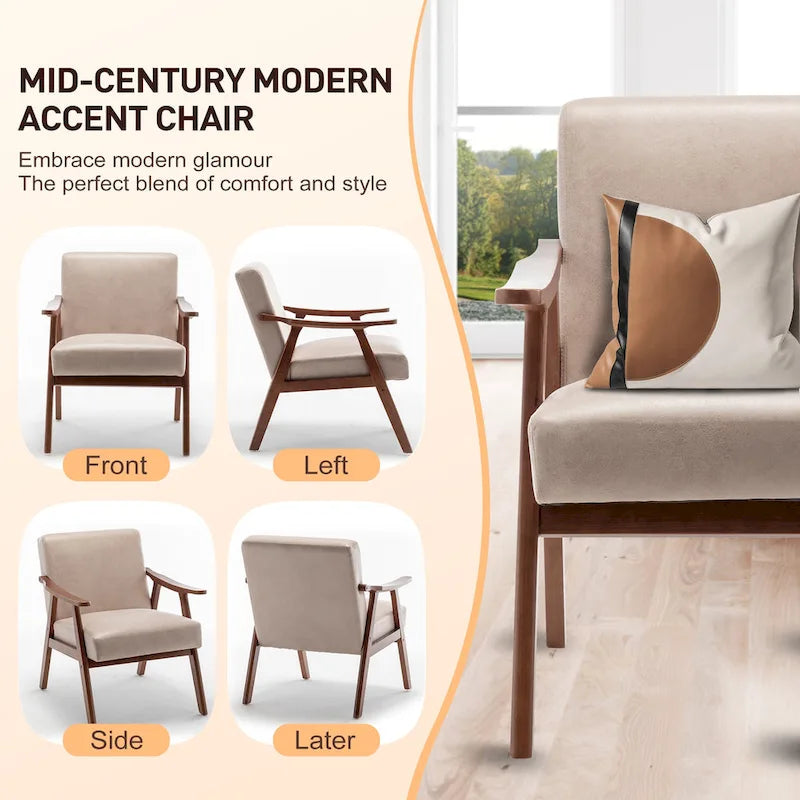 Chaise de salon en bois massif