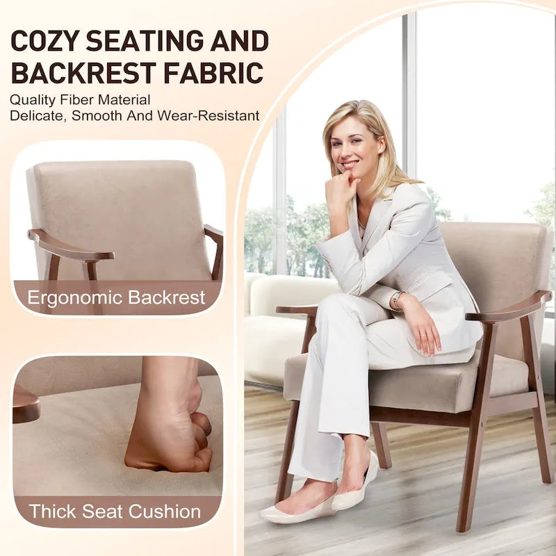Chaise de salon en bois massif