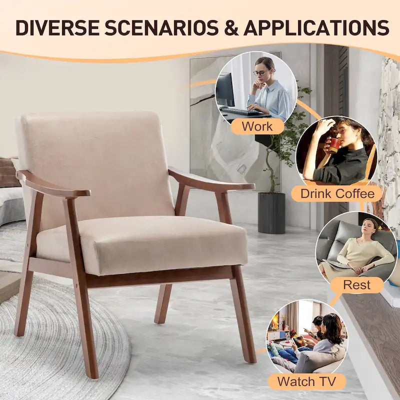 Chaise de salon en bois massif