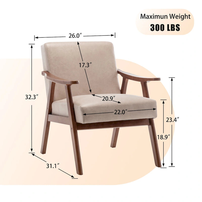 Chaise de salon en bois massif
