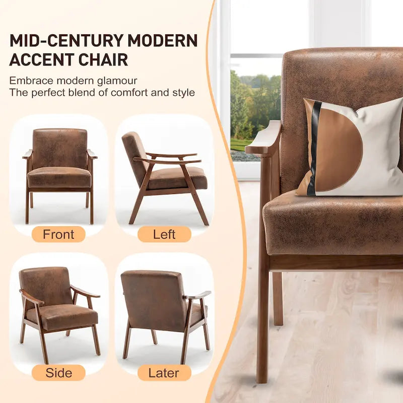 Chaise de salon en bois massif