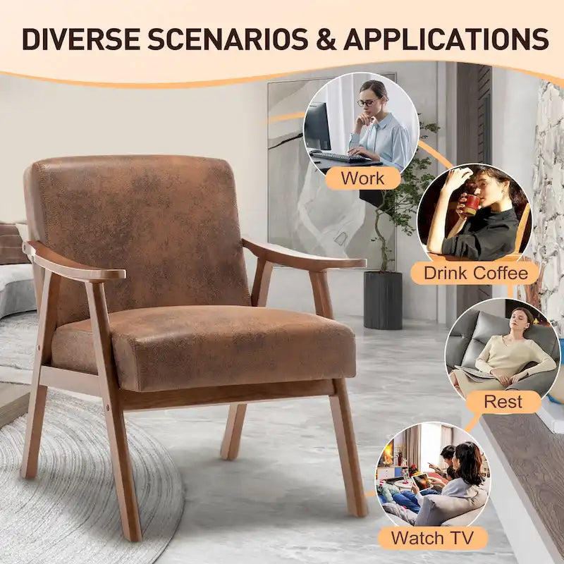 Chaise de salon en bois massif