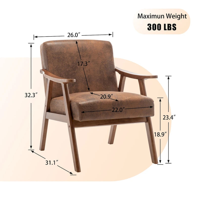 Chaise de salon en bois massif