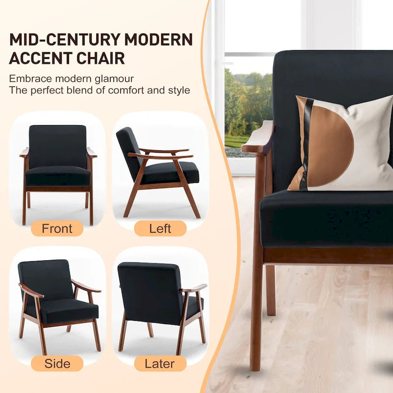 Chaise de salon en bois massif