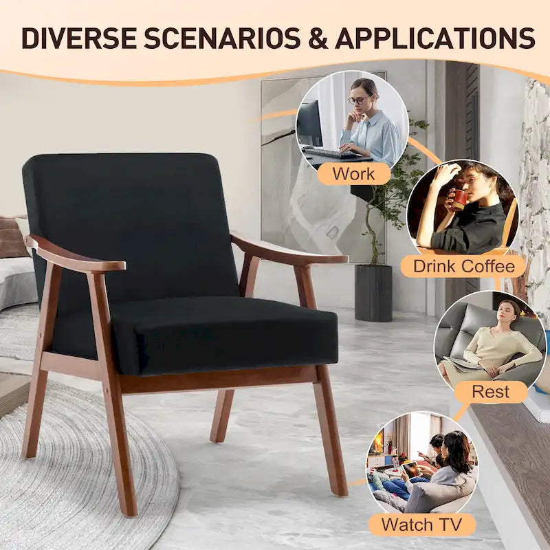 Chaise de salon en bois massif