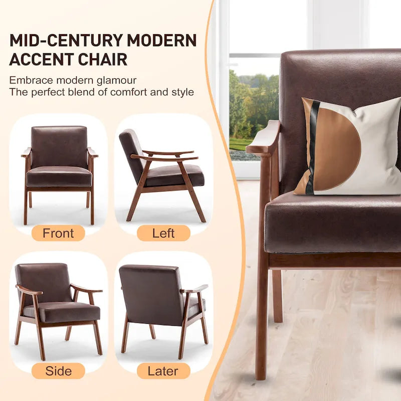 Chaise de salon en bois massif