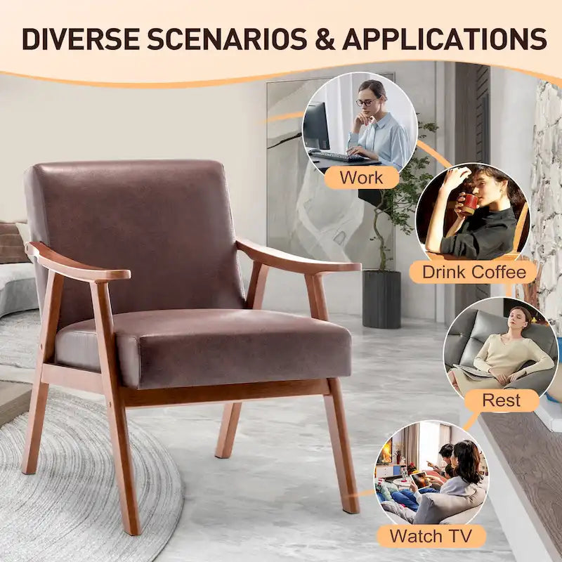 Chaise de salon en bois massif