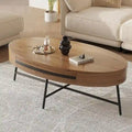 Table basse ovale moderne avec tiroir
