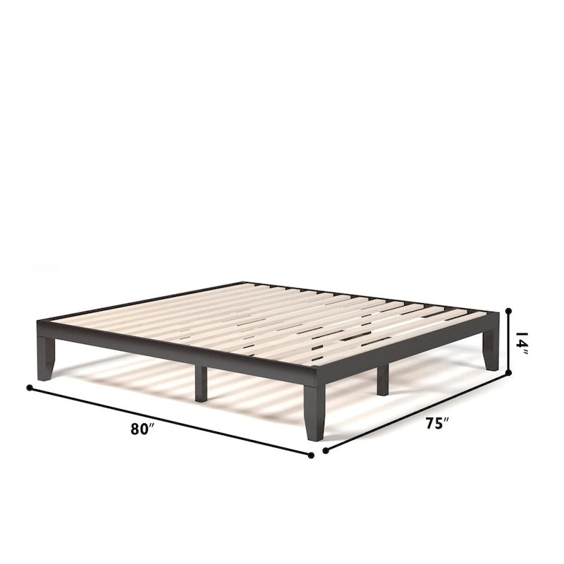 Grand lit plateforme en bois 14 places avec sommier à lattes en bois