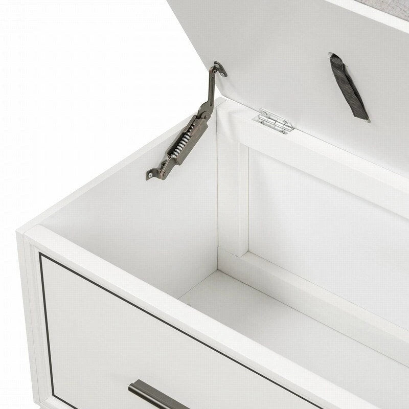 Banc à chaussures avec coussin amovible et rangement dissimulé pour l'entrée et le salon