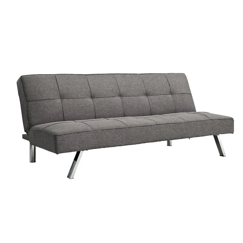 Canapé-lit futon à cadre métallique avec pieds en acier inoxydable - 32,30 x 68,90 x 29,15