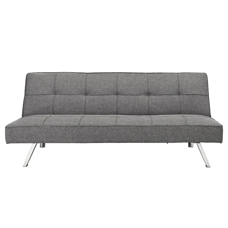 Canapé-lit futon à cadre métallique avec pieds en acier inoxydable - 32,30 x 68,90 x 29,15