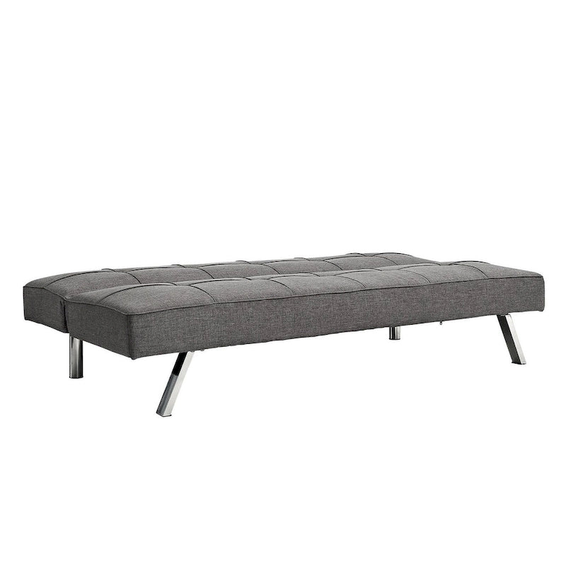Canapé-lit futon à cadre métallique avec pieds en acier inoxydable - 32,30 x 68,90 x 29,15