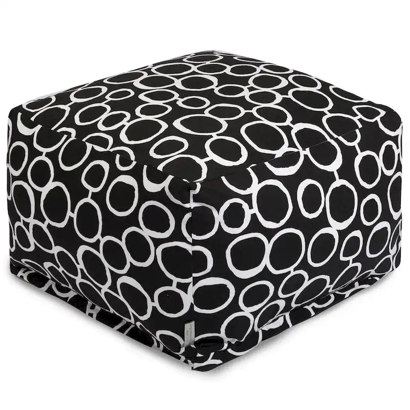 Pouf ottoman d'intérieur en coton Fusion 68,5 cm L x 68,5 cm l x 43 cm H