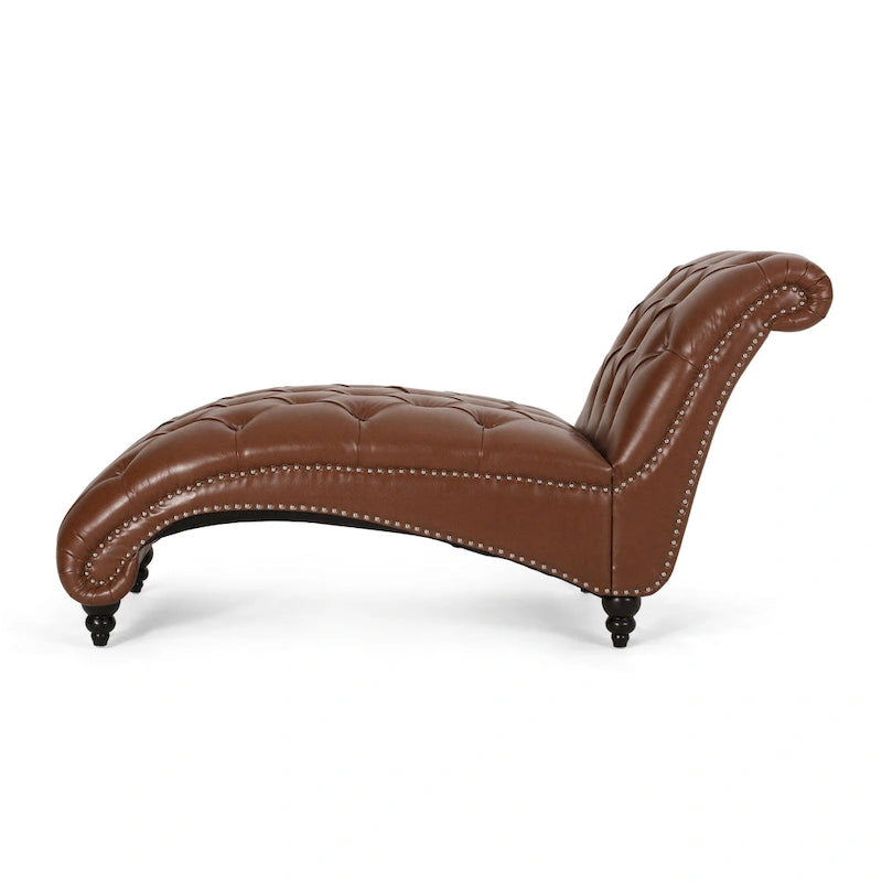 Méridienne contemporaine capitonnée - 64,25 L x 29,00 L x 33,75 H