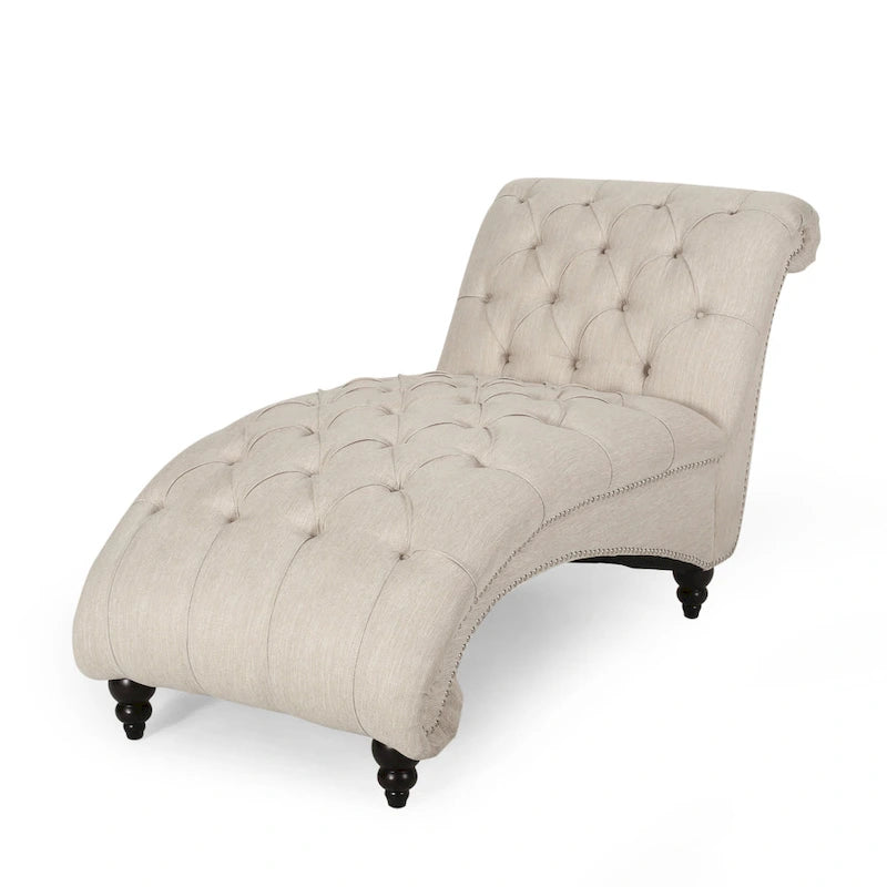 Méridienne contemporaine capitonnée - 64,25 L x 29,00 L x 33,75 H