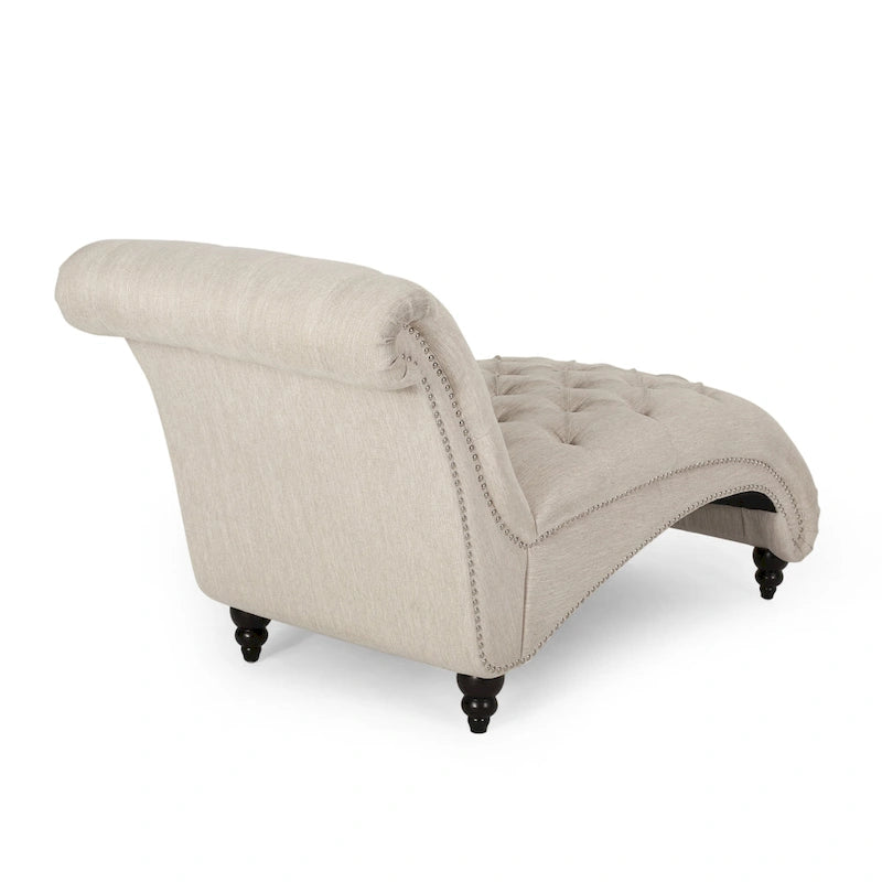 Méridienne contemporaine capitonnée - 64,25 L x 29,00 L x 33,75 H