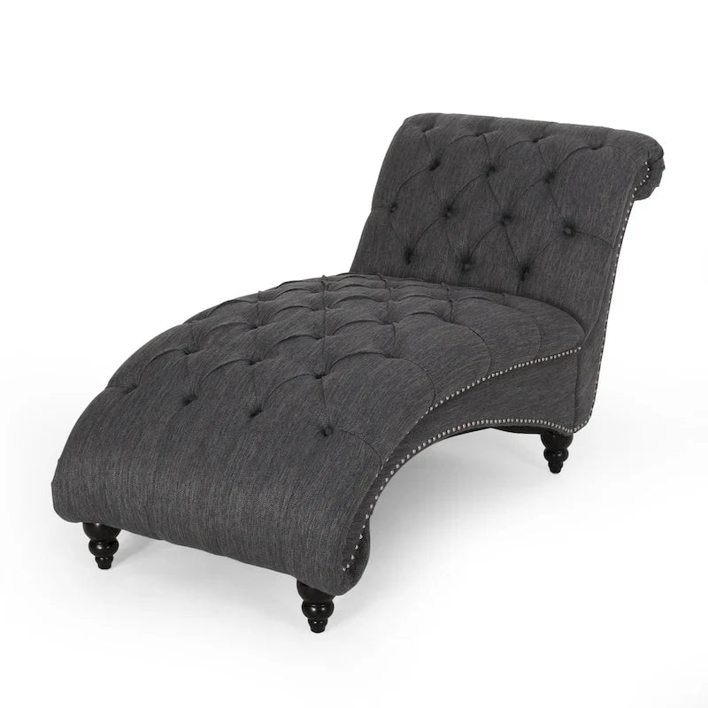 Méridienne contemporaine capitonnée - 64,25 L x 29,00 L x 33,75 H