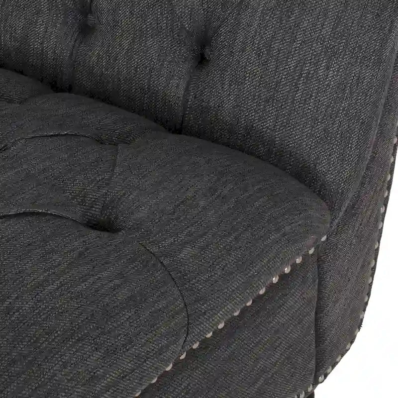 Méridienne contemporaine capitonnée - 64,25 L x 29,00 L x 33,75 H