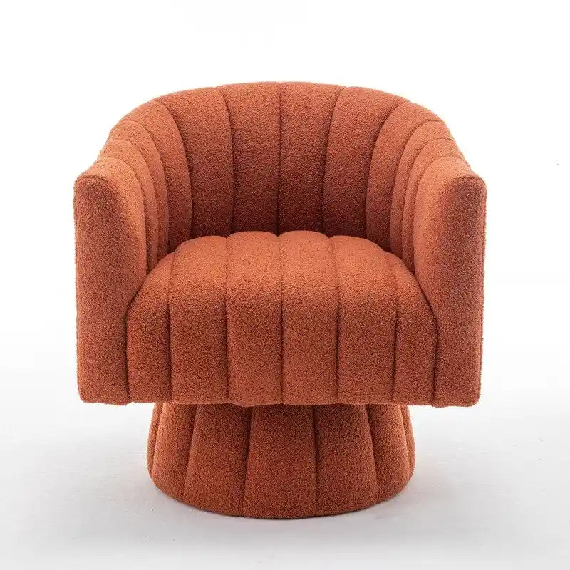 Fauteuil rond pivotant rembourré en velours style glamour moderne