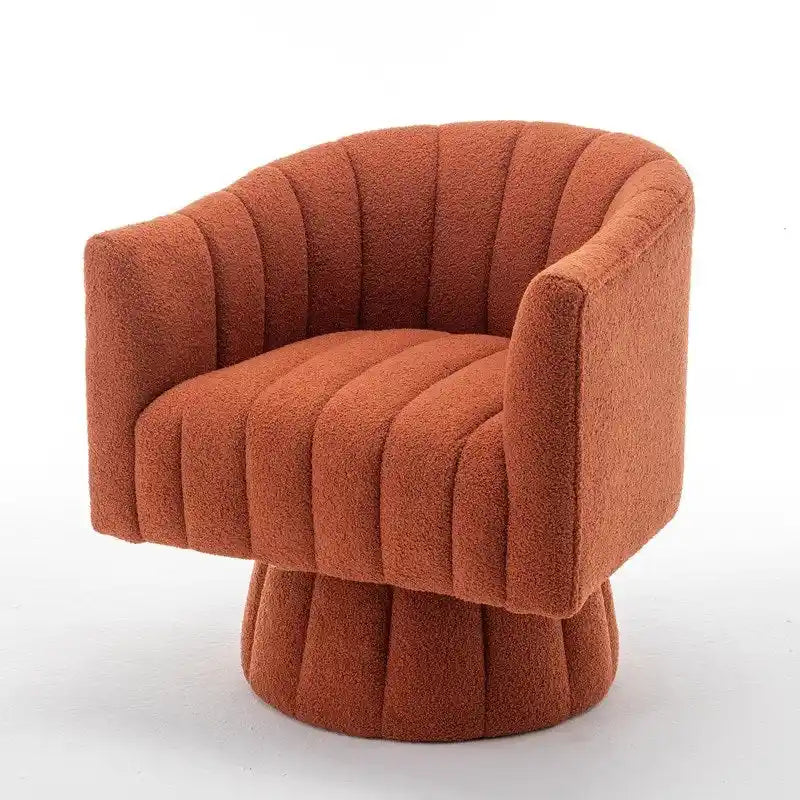 Fauteuil rond pivotant rembourré en velours style glamour moderne