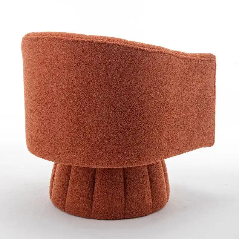 Fauteuil rond pivotant rembourré en velours style glamour moderne