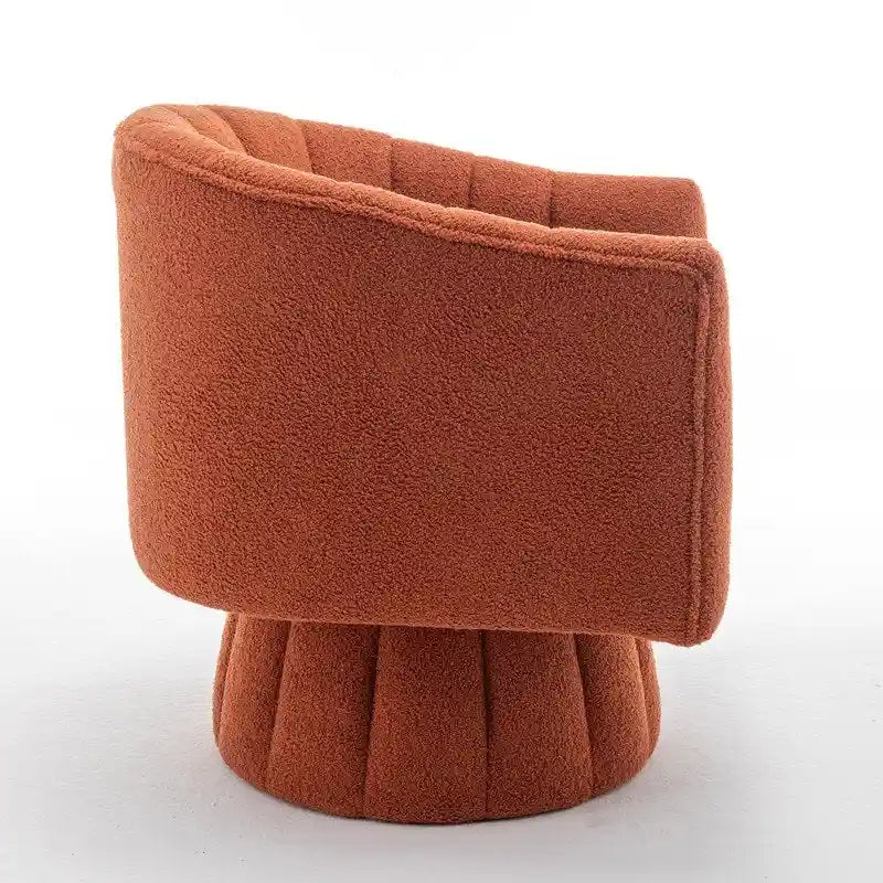Fauteuil rond pivotant rembourré en velours style glamour moderne