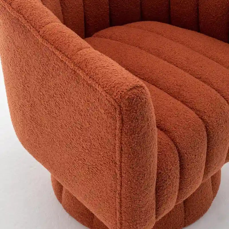 Fauteuil rond pivotant rembourré en velours style glamour moderne