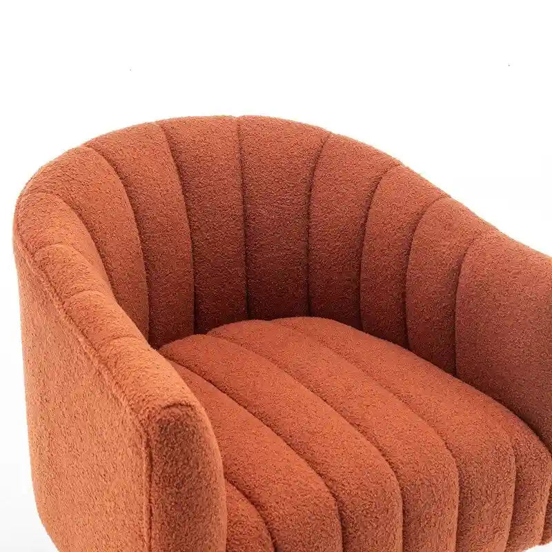 Fauteuil rond pivotant rembourré en velours style glamour moderne