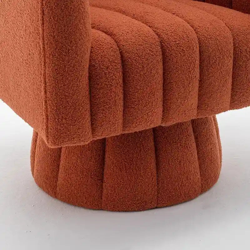 Fauteuil rond pivotant rembourré en velours style glamour moderne