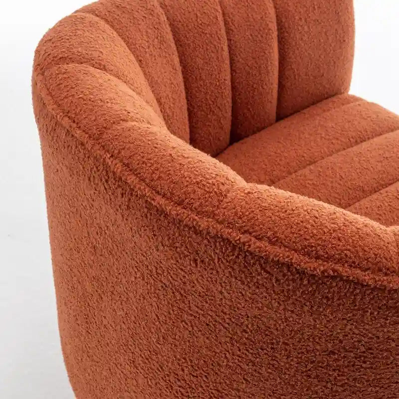 Fauteuil rond pivotant rembourré en velours style glamour moderne