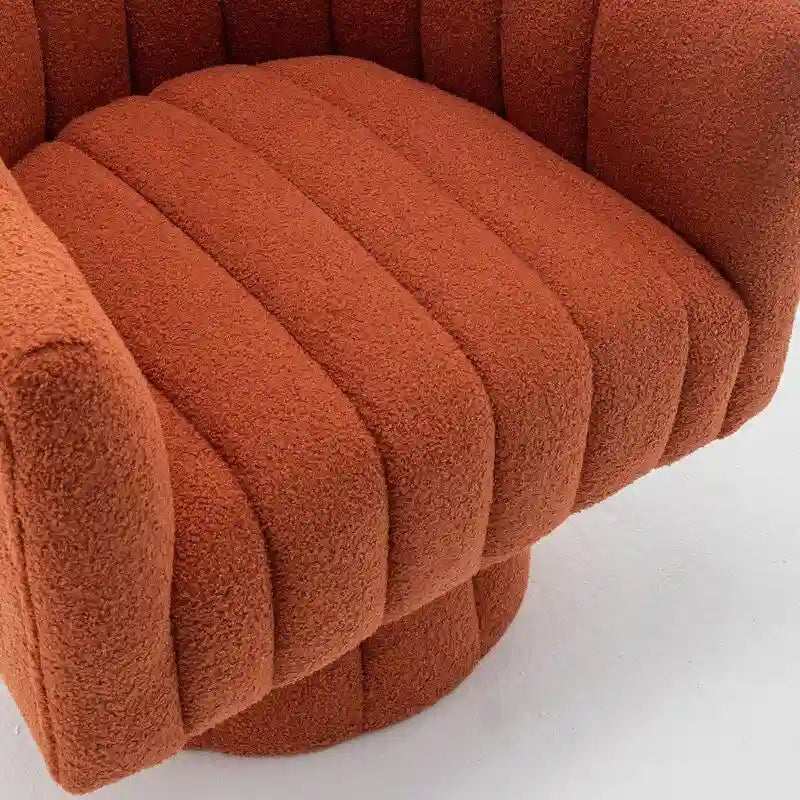Fauteuil rond pivotant rembourré en velours style glamour moderne