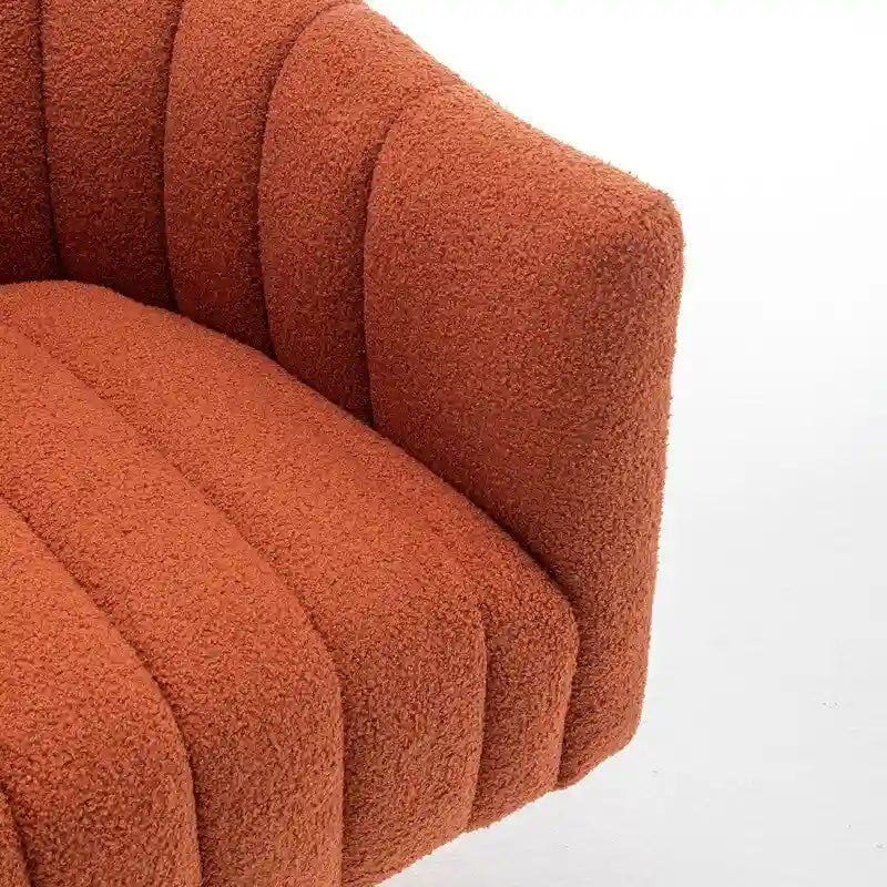Fauteuil rond pivotant rembourré en velours style glamour moderne