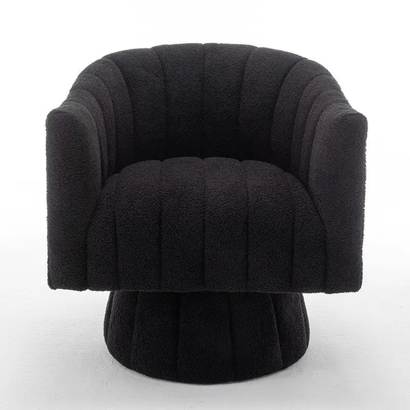 Fauteuil rond pivotant rembourré en velours style glamour moderne
