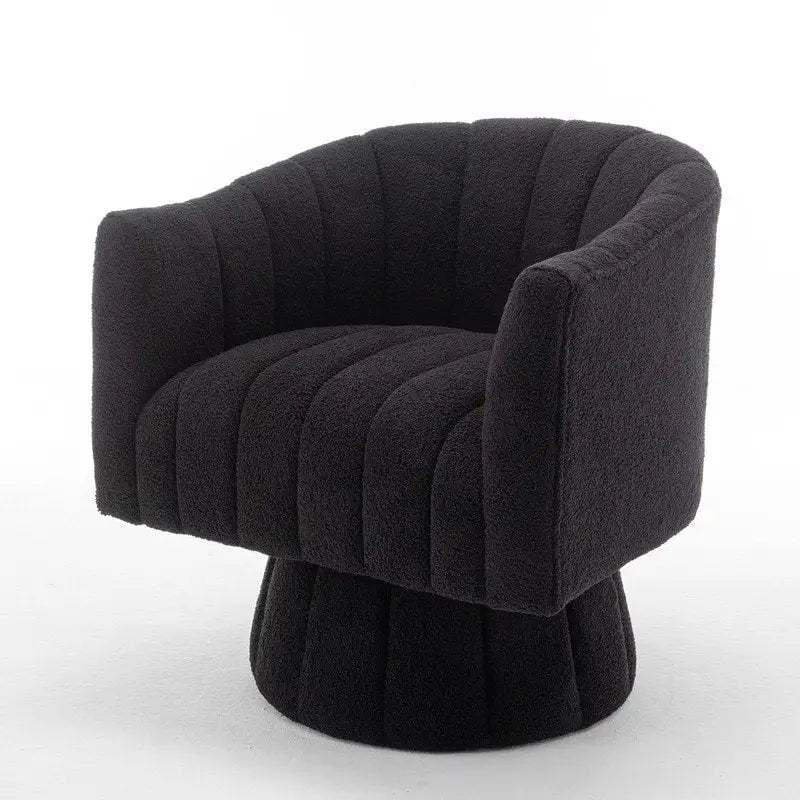 Fauteuil rond pivotant rembourré en velours style glamour moderne