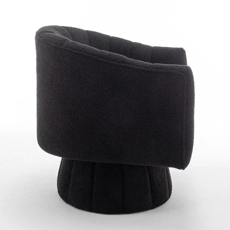 Fauteuil rond pivotant rembourré en velours style glamour moderne