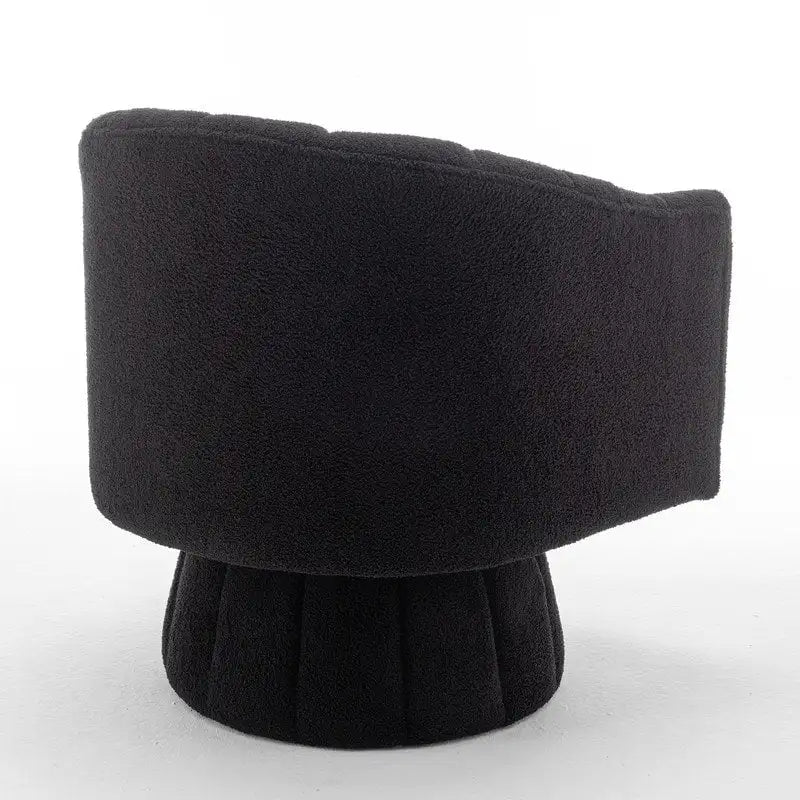 Fauteuil rond pivotant rembourré en velours style glamour moderne