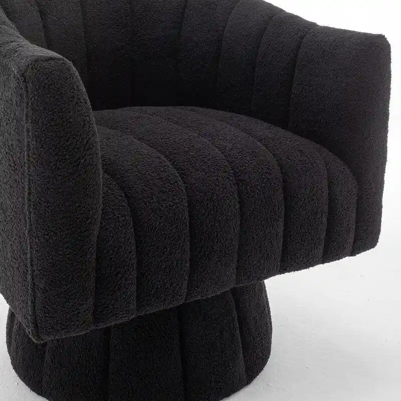 Fauteuil rond pivotant rembourré en velours style glamour moderne