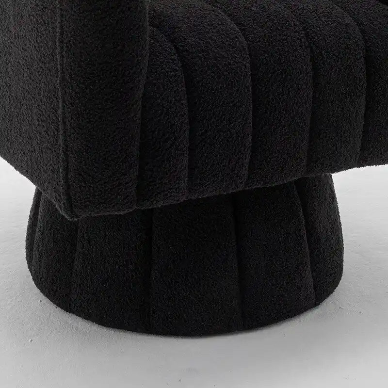 Fauteuil rond pivotant rembourré en velours style glamour moderne