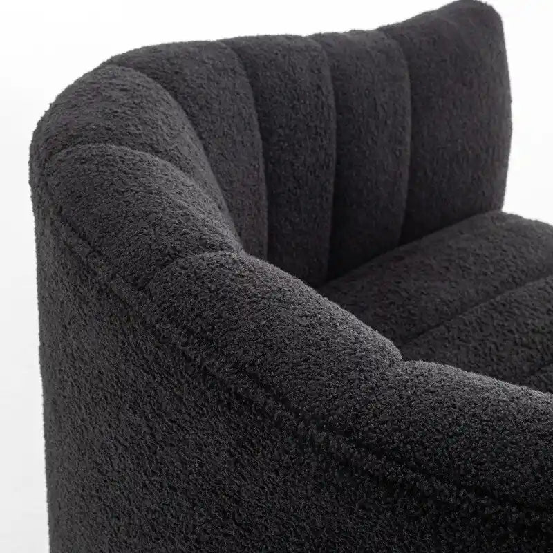Fauteuil rond pivotant rembourré en velours style glamour moderne