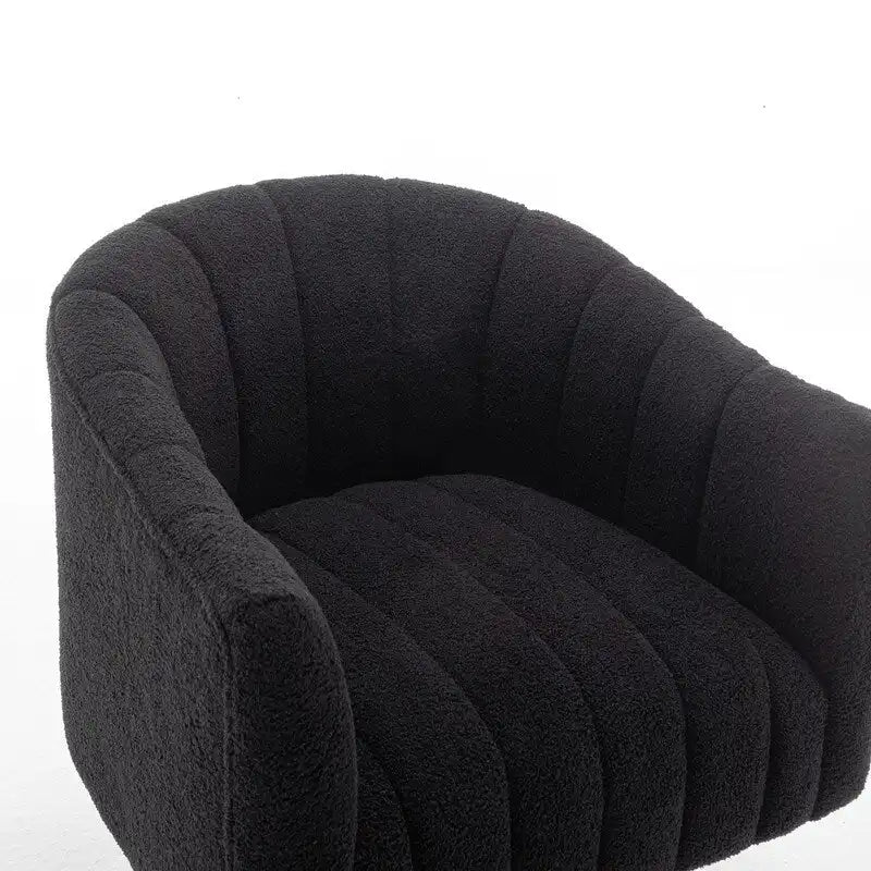 Fauteuil rond pivotant rembourré en velours style glamour moderne