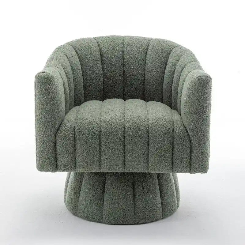 Fauteuil rond pivotant rembourré en velours style glamour moderne
