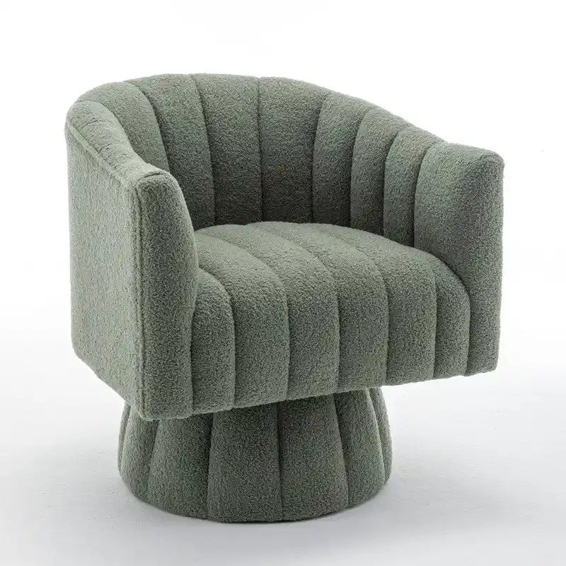 Fauteuil rond pivotant rembourré en velours style glamour moderne