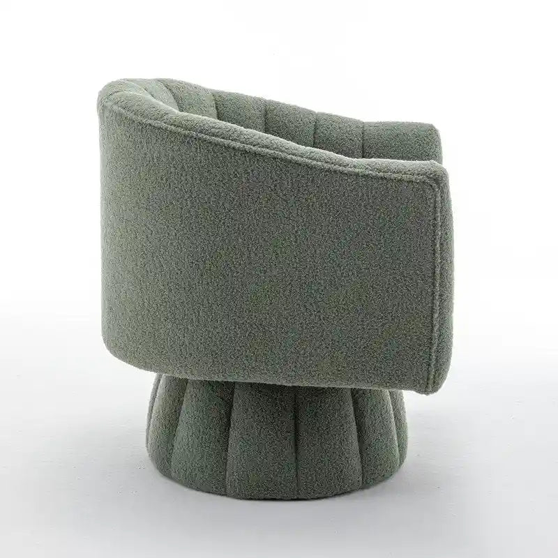 Fauteuil rond pivotant rembourré en velours style glamour moderne
