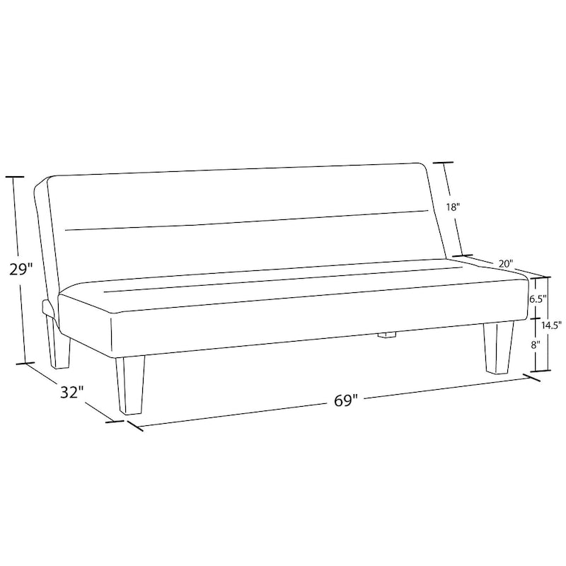 Canapé futon en microfibre avec design convertible pliable pour salon