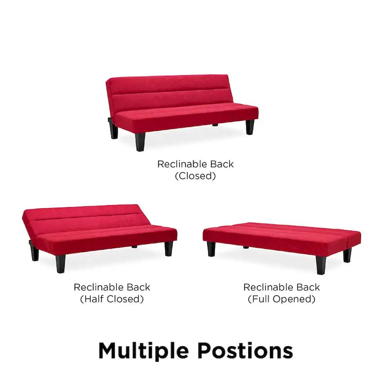 Canapé futon en microfibre avec design convertible pliable pour salon
