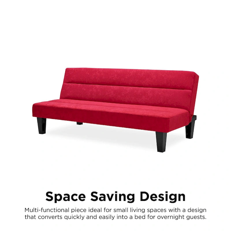 Canapé futon en microfibre avec design convertible pliable pour salon
