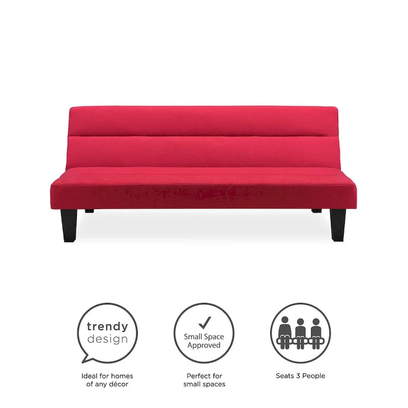 Canapé futon en microfibre avec design convertible pliable pour salon