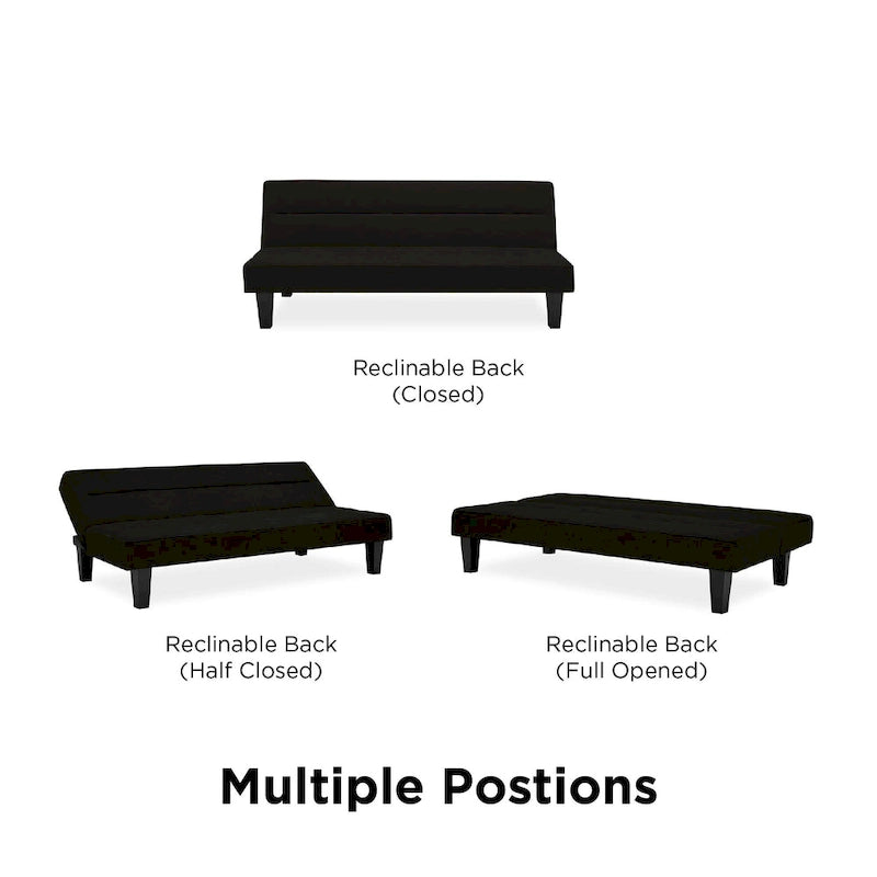 Canapé futon en microfibre avec design convertible pliable pour salon