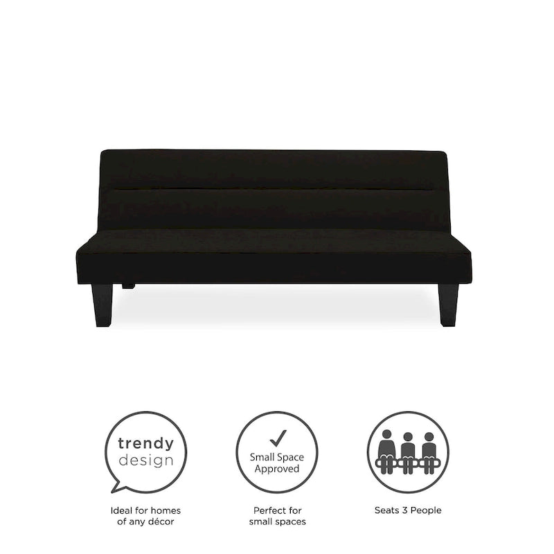 Canapé futon en microfibre avec design convertible pliable pour salon